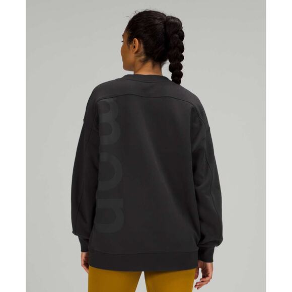 (4) NWT $108 Lululemon Perfectly Oversized Crew *Logo Black‎ - Picture 3 of 6